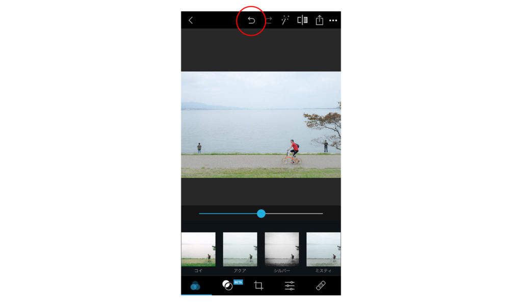 Adobe Photoshop Express操作・アンドゥ機能